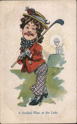 Girl Golfer: A Freckled Minx on the Links Postcard