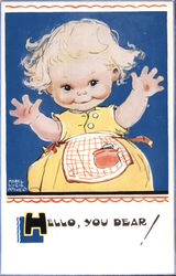 Girl in Apron: Hello, You Dear! Mabel Lucie Attwell Postcard Postcard Postcard