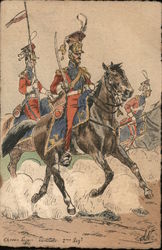 Soldiers Riding Horses Postcard