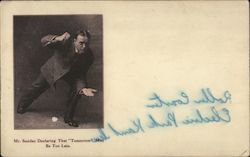 Mr. Sunday declaring that "tomorrow" may be too late Postcard
