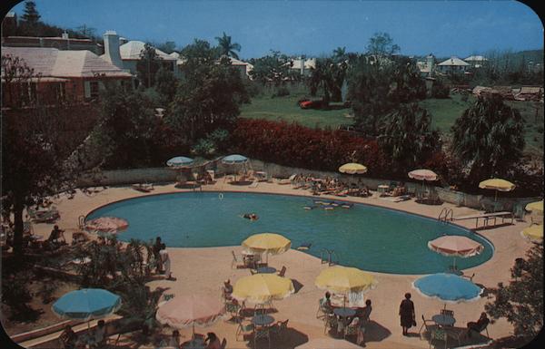Bedroom View of Bermudiana Hotel Pool and Garden Hamilton Bermuda