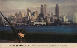 Skyline of Manhattan New York City, NY Postcard Postcard Postcard