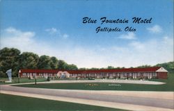 Blue Fountain Motel Postcard