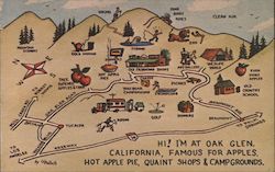 Map of Oak Glen Postcard