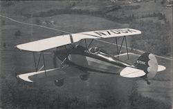 Black and White Biplane Postcard