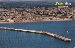 Municipal Wharf and Beach Postcard