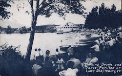 Bathing Beach and Dance Pavillion, Lake Shaftsbury Postcard