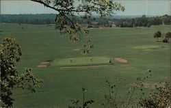 View of Golf Course Looking Towards Club House at Hill & Dale Country Club Postcard