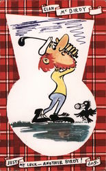 Scottish Golfer Clan McBirdy Postcard