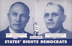 Thurmond for President; Wright for Vice President: States' Rights Democrats Postcard