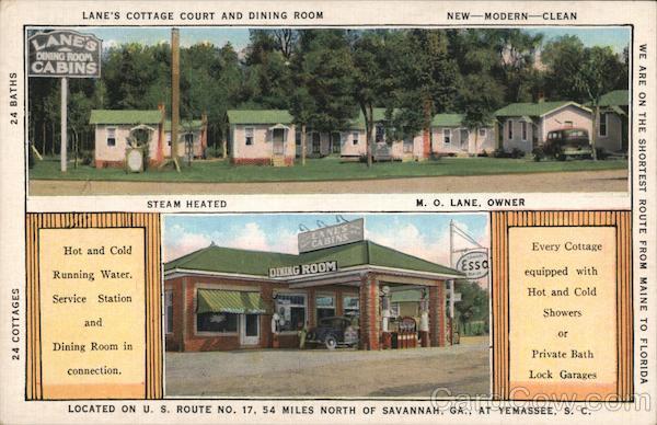 Lane's Cottage Court and Dining Room Yemassee South Carolina