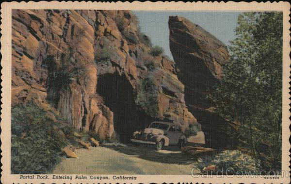 Palm Canyon Portal Rock - Also known as the Cleft Rock, the road is narrow at this point Palm Springs