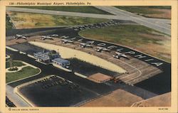 Philadelphia Municipal Airport Postcard