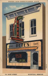 Pete's Air-Conditioned Cafe Boonville, MO Postcard Postcard Postcard