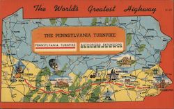 The Pennsylvania Turnpike Maps Postcard Postcard Postcard