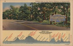 Highest Point on the Lincoln Highway in Pennsylvania Postcard Postcard Postcard