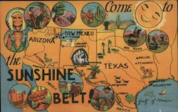 Come to the Sunshine Belt! Maps Postcard Postcard Postcard