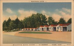 Millett's Auto Court Colma, CA Postcard Postcard Postcard