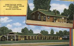 Corn Palace Motel and Louie's Steak House and Lounge Postcard