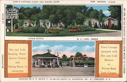 Lane's Cottage Court and Dining Room Yemassee, SC Postcard Postcard Postcard