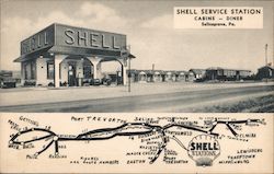 Shell Service Station Postcard