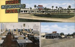 Florida Motel Court Hotel Postcard