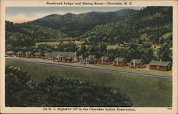 Newfound Lodge and Dining Room Cherokee, NC Postcard Postcard Postcard