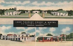 1000 Tourist Court & Motel Meridian, MS Postcard Postcard Postcard