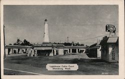 Lighthouse Cabin Court Postcard