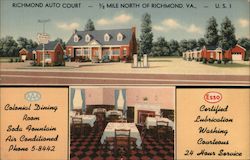 Richmond Auto Court Virginia Postcard Postcard Postcard