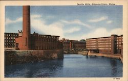 Water View of Textile Mills Postcard