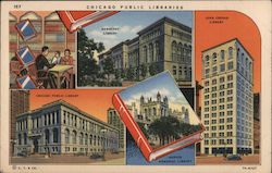 Chicago Public Libraries Illinois Postcard Postcard Postcard