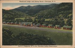 Newfound Lodge and Dining Room Cherokee, NC Postcard Postcard Postcard