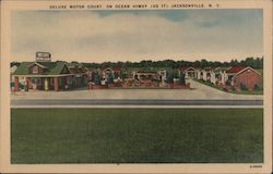 De Luxe Motor Court Jacksonville, NC Postcard Postcard Postcard