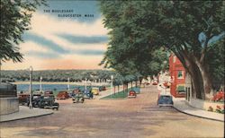 Looking Along The Boulevard Gloucester, MA Postcard Postcard Postcard
