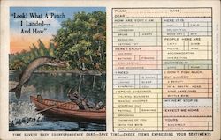 Look! What a Peach I Landed---And How Postcard