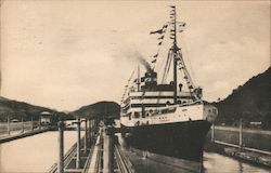 Passing Through Panama Canal Locks Postcard Postcard Postcard