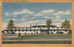 Street View of Service Club Fort Custer, MI Postcard Postcard Postcard