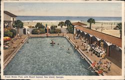 Fresh Water Pool With Beach Beyond Sea Island, GA Postcard Postcard Postcard