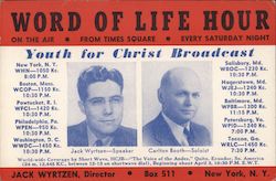 World of Life Hour One the Air From Times Square Every Saturday Night Postcard