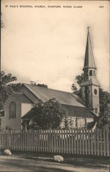 St Paul's Episcopal Church Wickford, RI Postcard Postcard Postcard