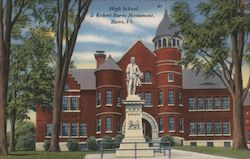 High School & Robert Burns Monument Postcard