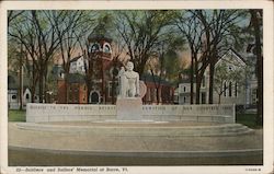 Soldiers and Sailors' Memorial Barre, VT Postcard Postcard Postcard