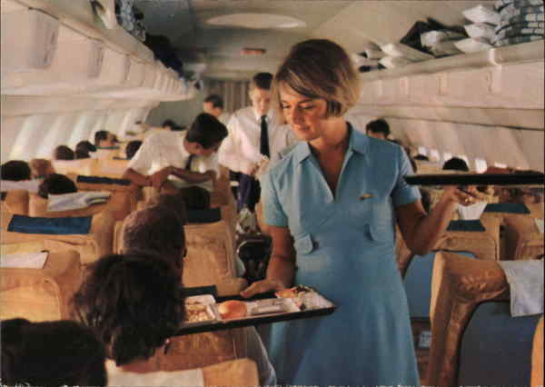 Stewardess - Lufthansa Intercontinental Jet Airline Advertising