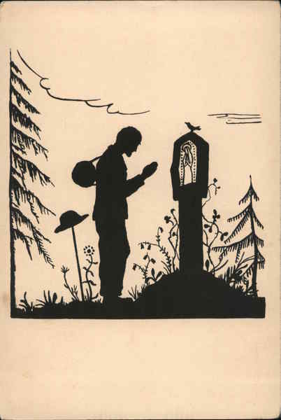 A man praying Silhouettes