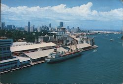 Aerial View of Singapore Harbour Postcard