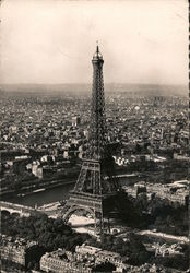 Aerial View Eiffel Tower, The Seine and The Arc de Triomphe de l'Étoile Postcard