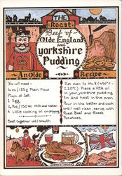 Recipe of The Roast Beef of Olde England and Yorkshire Pudding. Postcard