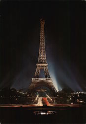 Eiffel Tower at night Paris, France Postcard Postcard Postcard