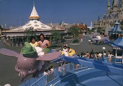 Tokyo Disney Dumbo The Flying Elephant soars over Fantasyland Postcard